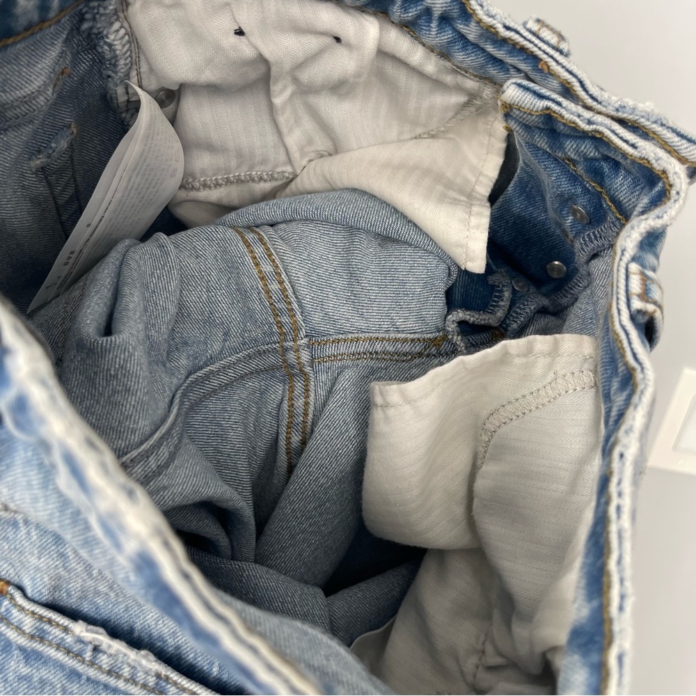 Abercrombie Fitch Curve Love High Rise Dad Jeans Size 24 00 S Medium Light Wash - Picture 13 of 16